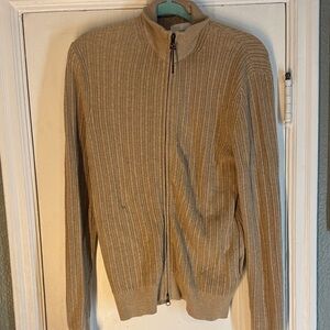 Billy Reid Beige Zip-Up Sweater